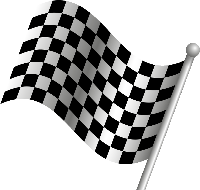 Waving Checkered Flag Graphic PNG