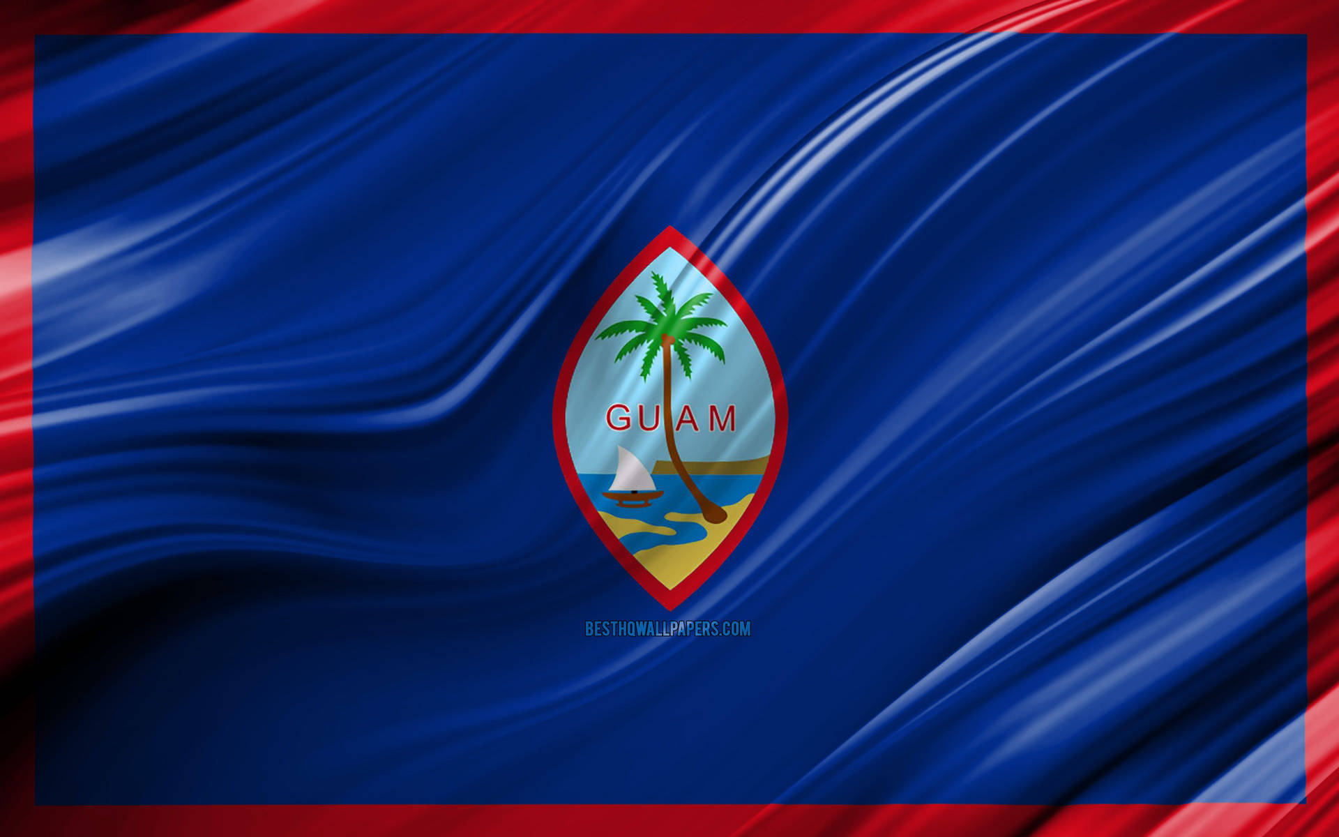 Waving Guam Flag Wallpaper