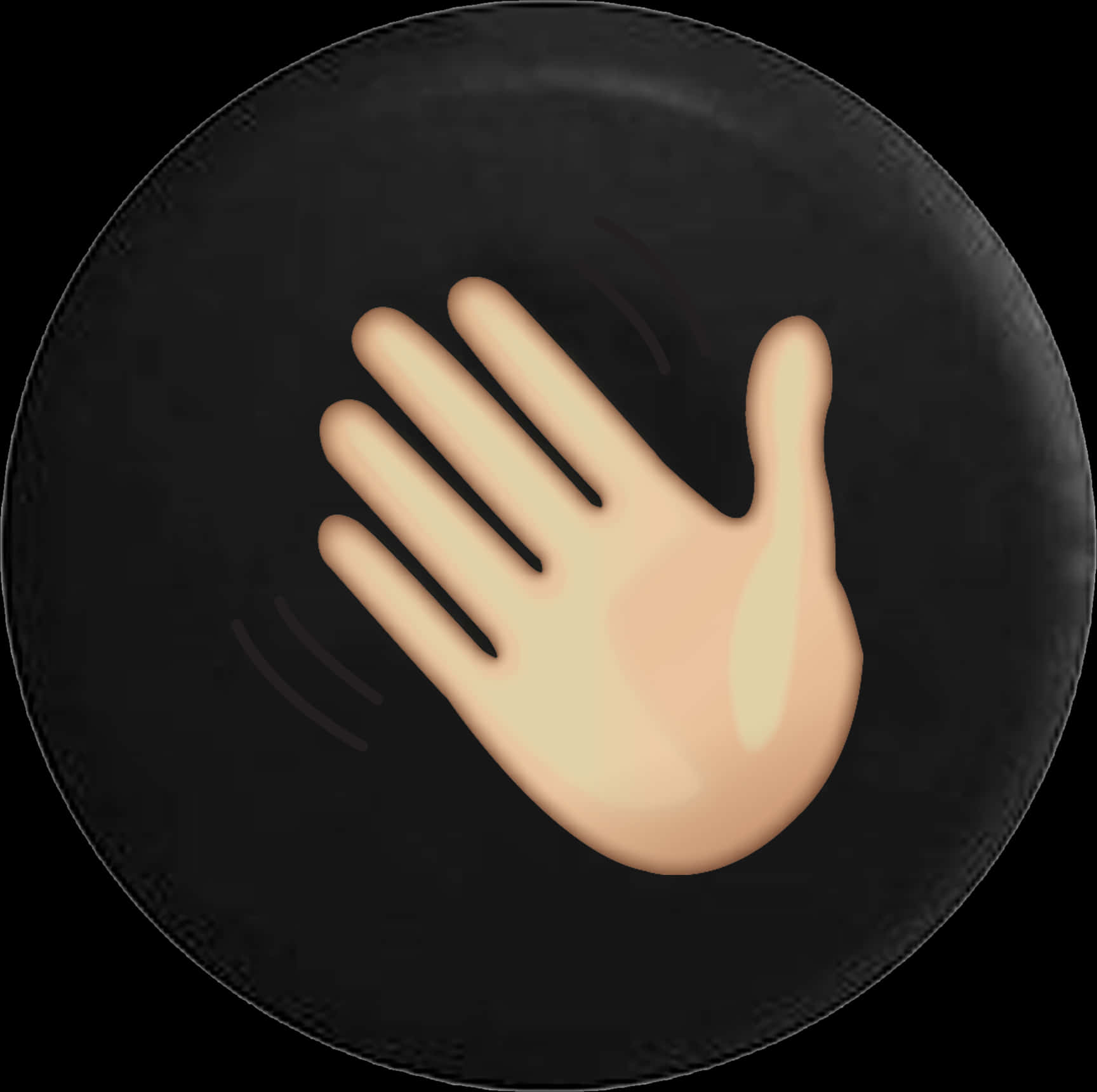 Waving Hand Emoji Black Background PNG
