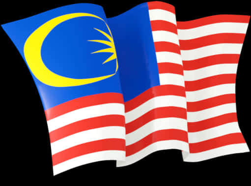 Waving Malaysian Flag PNG