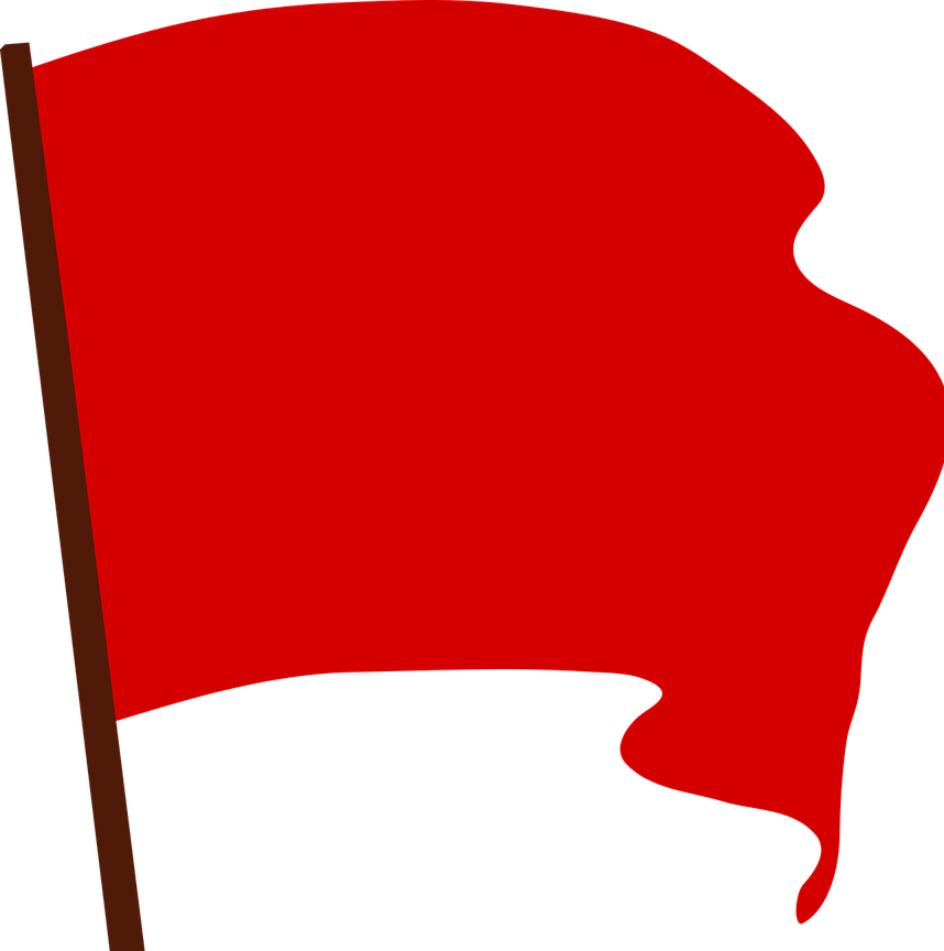 Waving Red Flag Graphic PNG