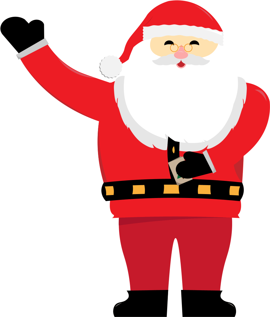 Waving Santa Claus Vector PNG