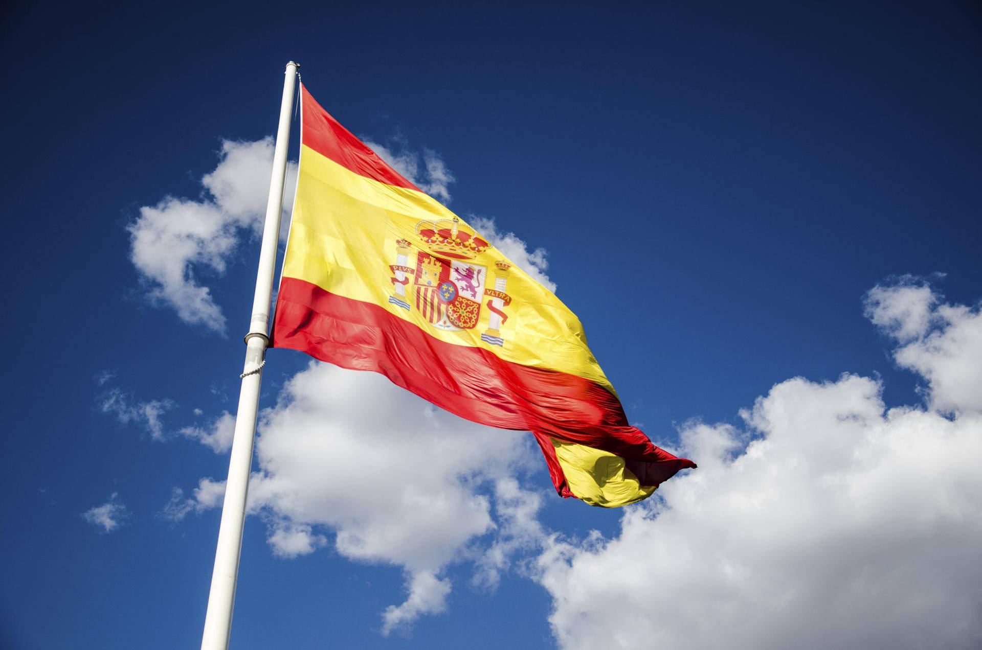 Sventolando La Bandiera Della Spagna Sfondo