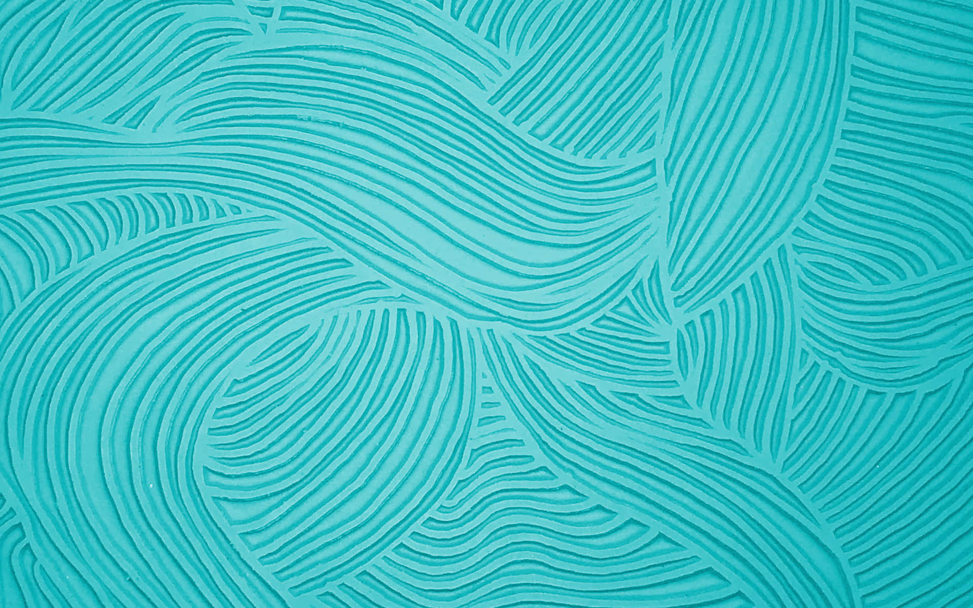 A Turquoise Background With Wavy Lines