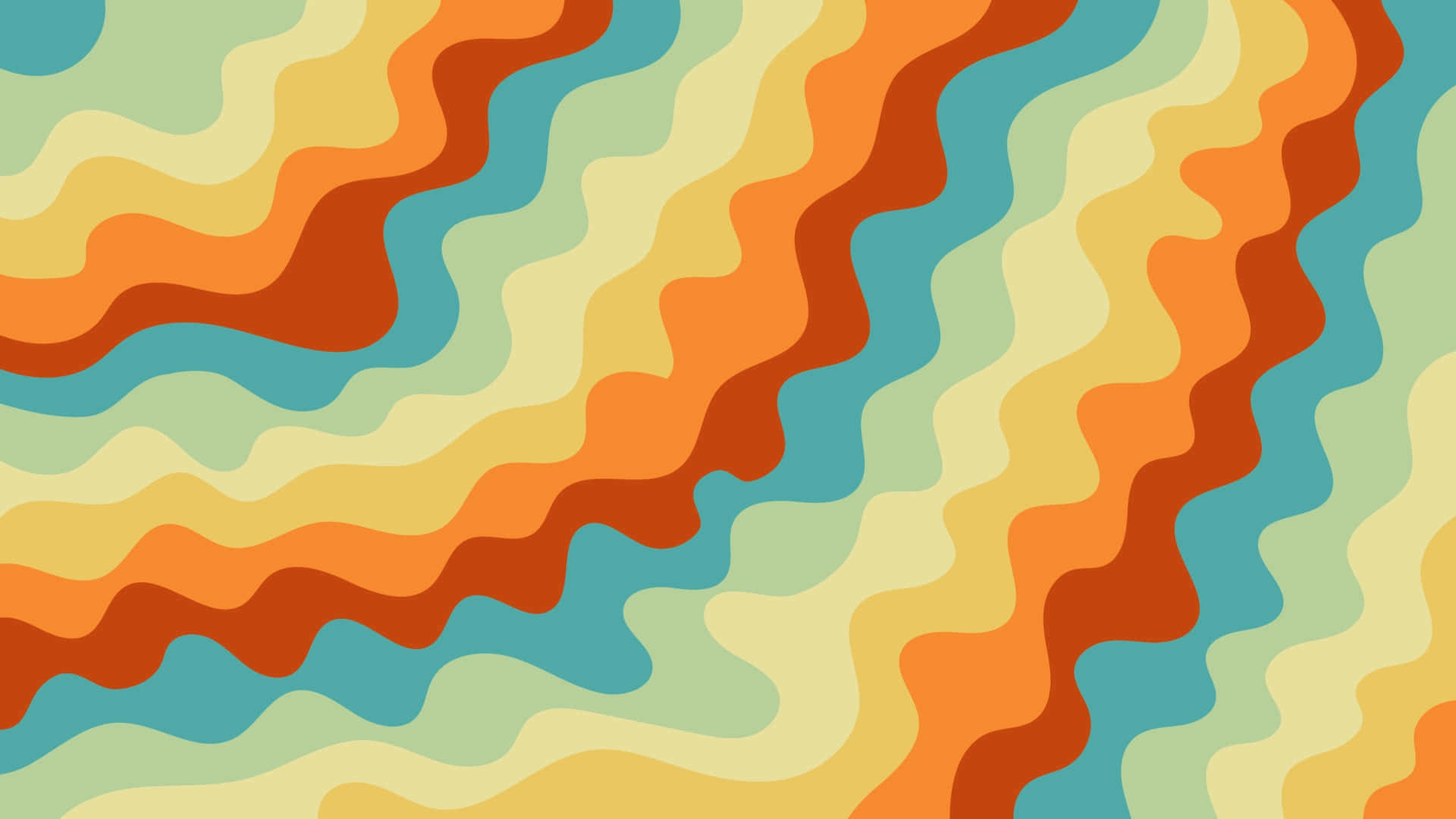 A Colorful Wave Pattern With Orange, Blue, And Green Colors