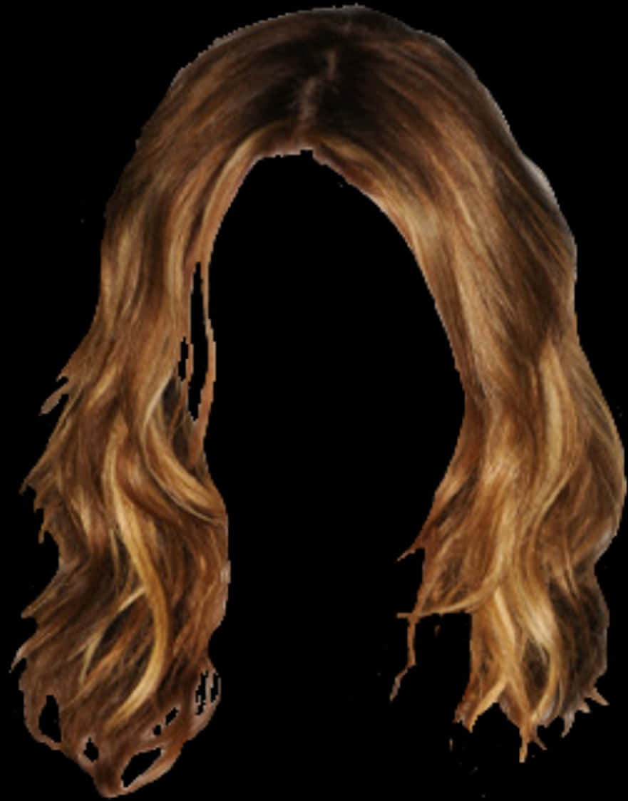 Wavy Brown Hairstyle Transparent Background PNG