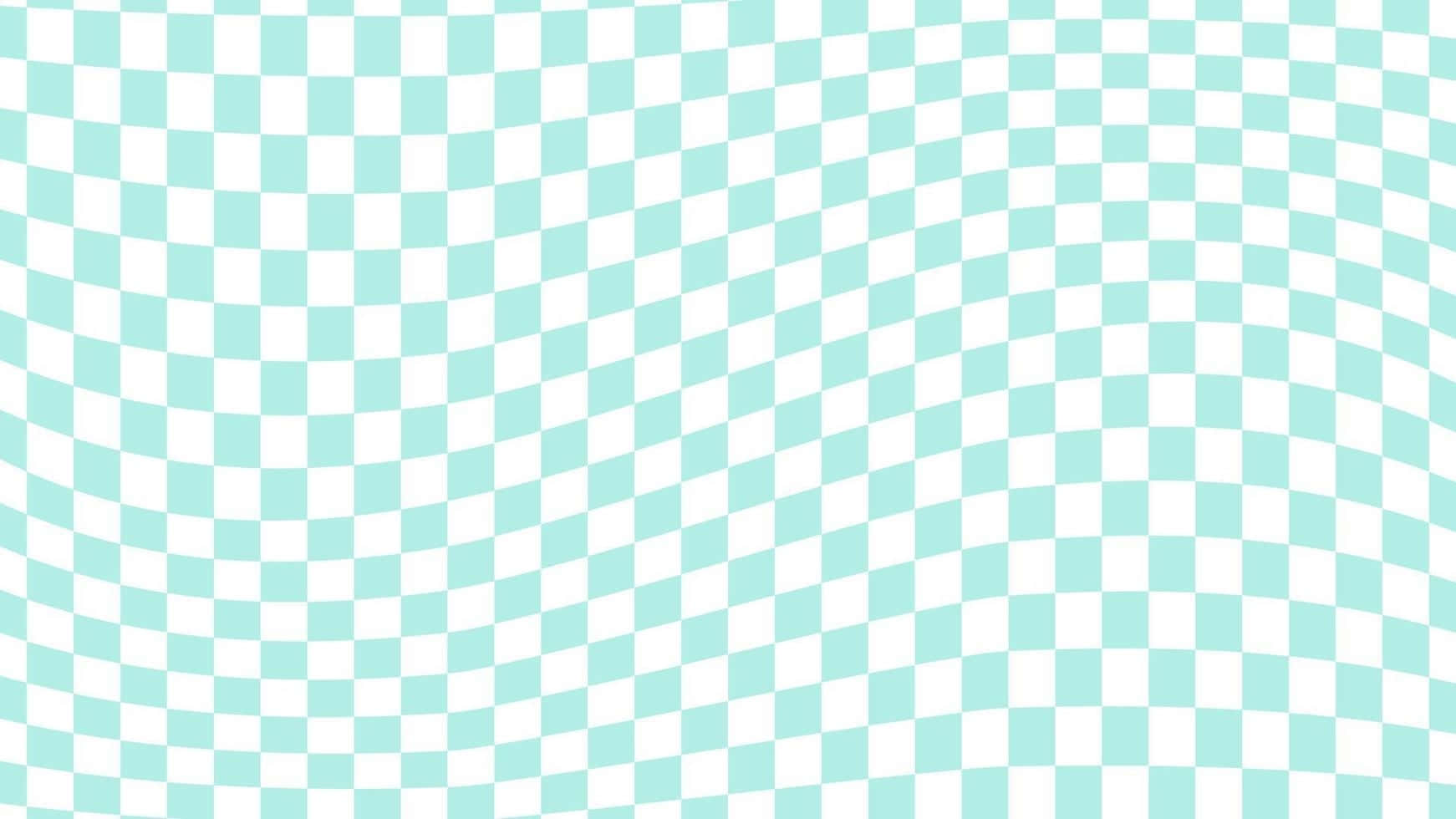 Wavy Checkered Pattern Light Blue Wallpaper