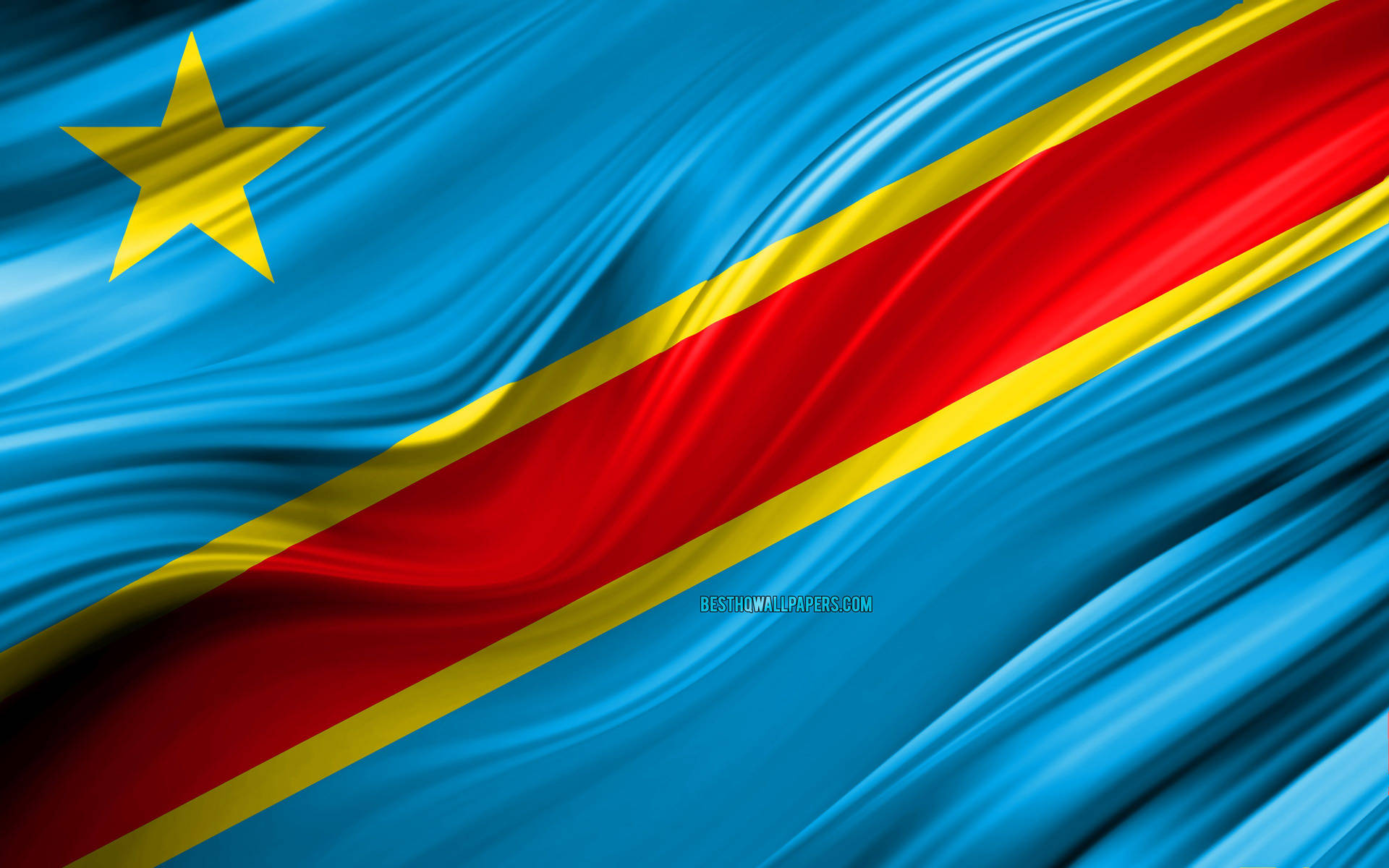 Wavy Flag Of Congo Wallpaper