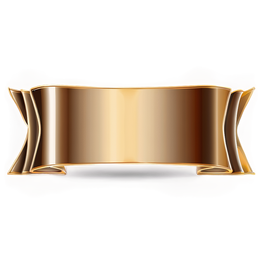 Wavy Gold Banner Ribbon Png Yyt95 PNG