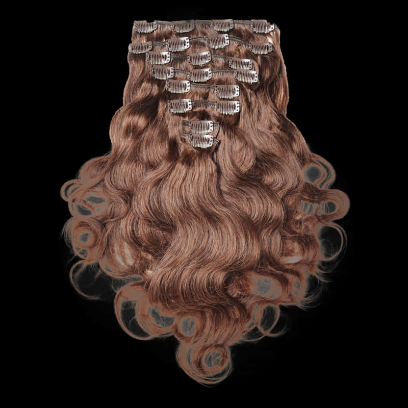 Wavy Hair Extensionson Black Background PNG
