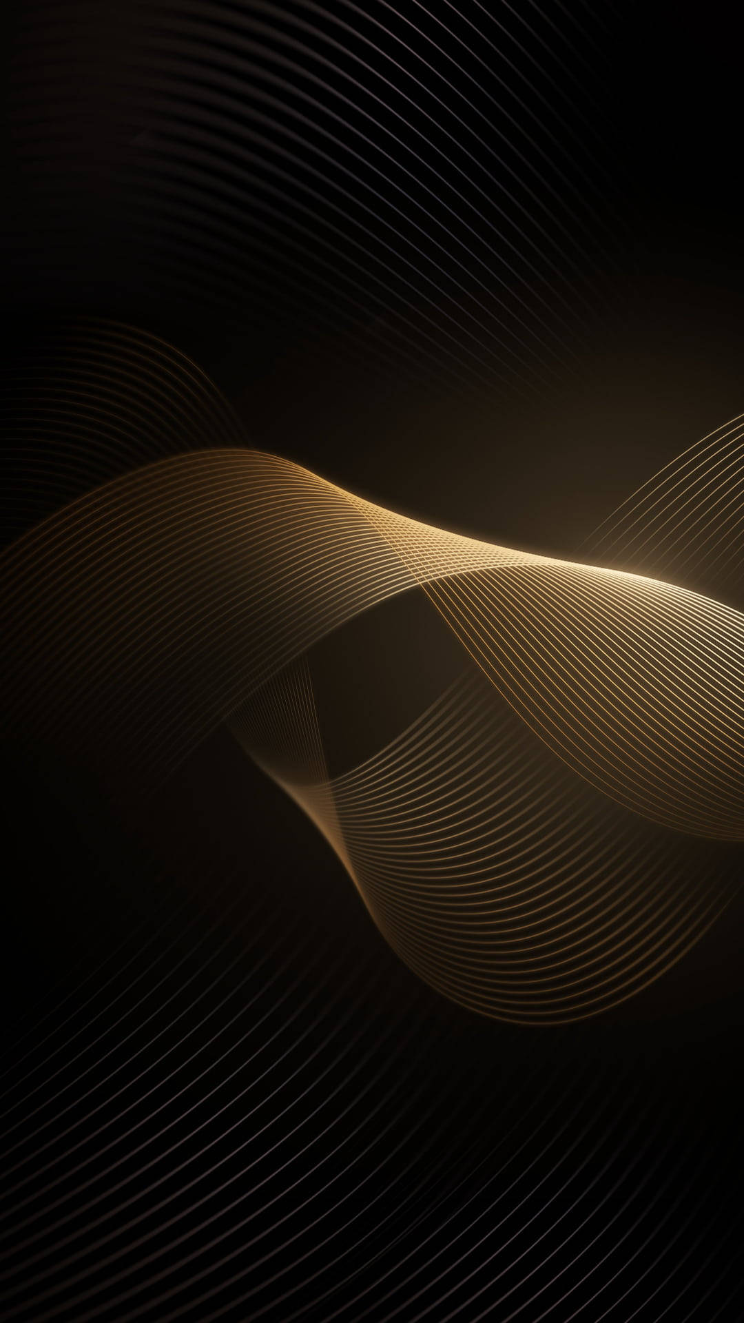 Wavy Lines Black And Gold Iphone Wallpaper