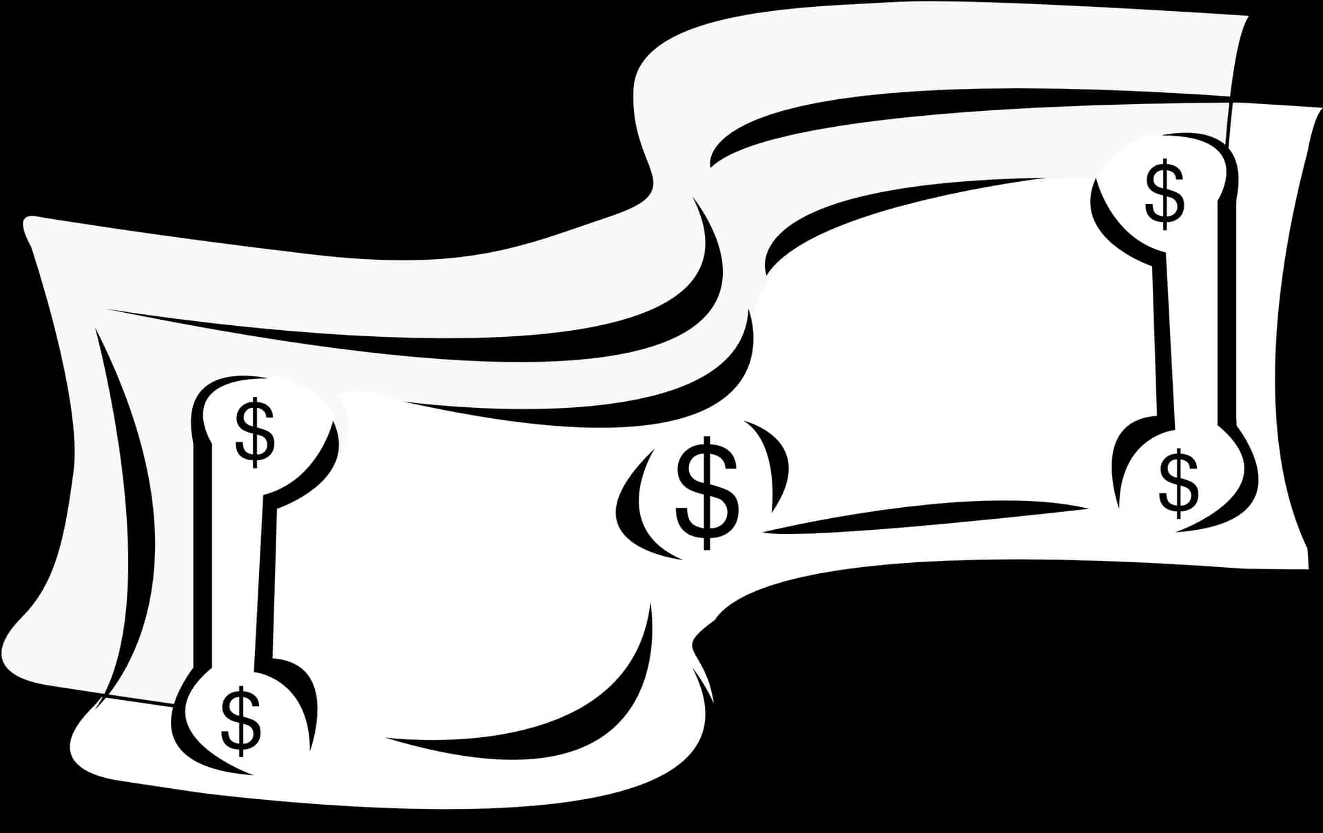 Wavy Money Symbol Graphic PNG