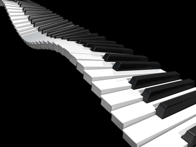 Wavy Piano Keys Abstract PNG