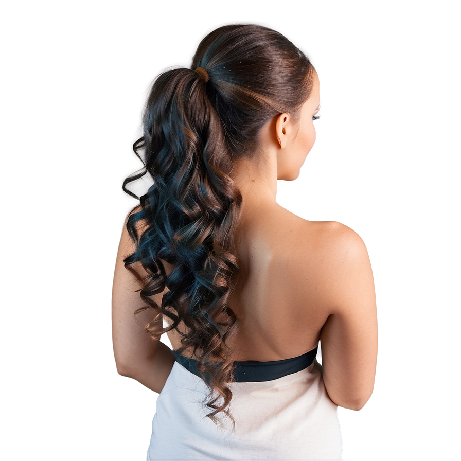 Wavy Ponytail Beauty Png 51 PNG