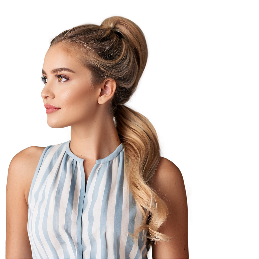 Wavy Ponytail Beauty Png Ihw PNG