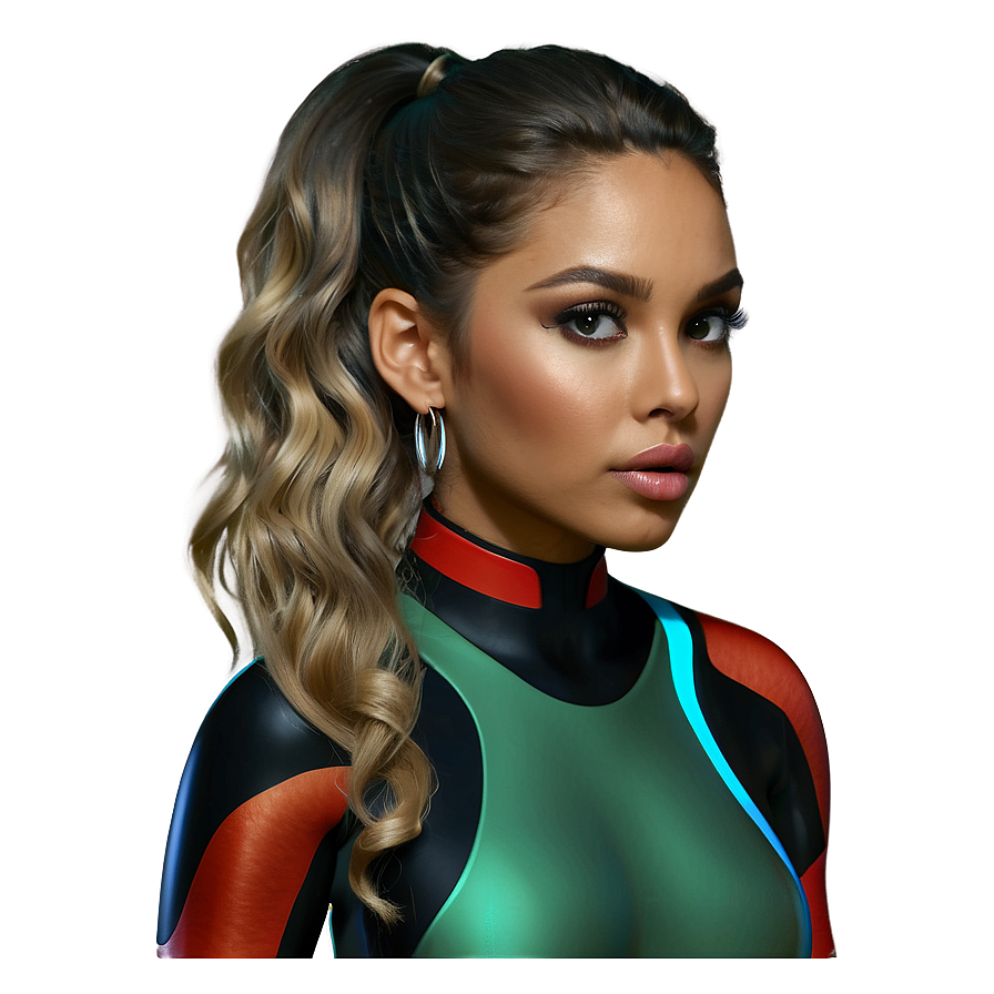 Wavy Ponytail Beauty Png Qkf78 PNG