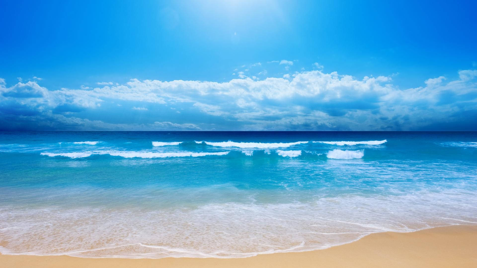 Wavy Shoreline Ocean Desktop Picture