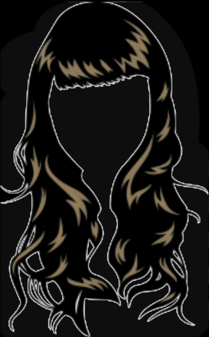 Wavy_ Hairstyle_ Illustration PNG