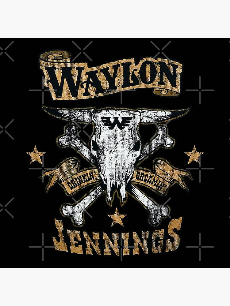 Waylon Jennings Logo Tapet: Et smukt grafisk ansigt af Waylon Jennings. Wallpaper