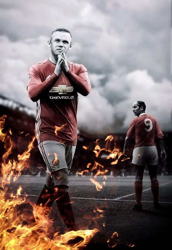 Immaginedi Wayne Rooney Sul Campo Da Calcio