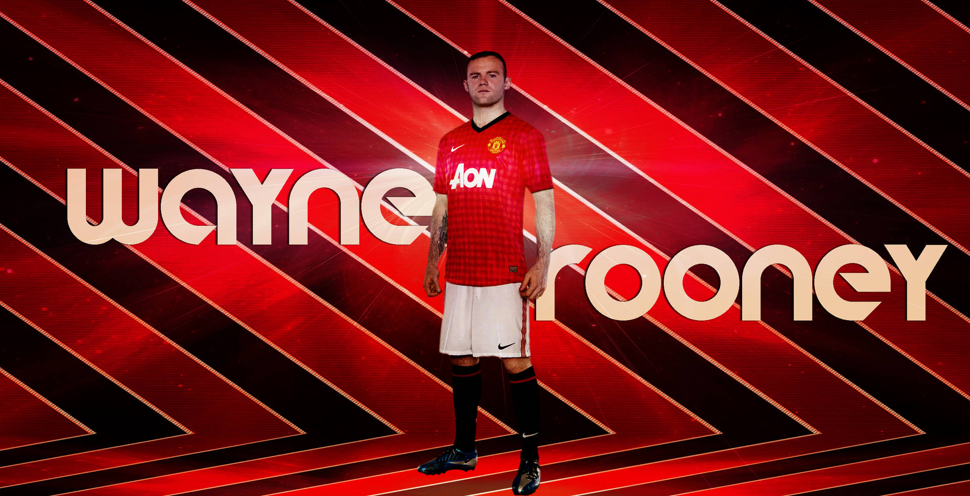 Wayne Rooney Red Stripes Picture