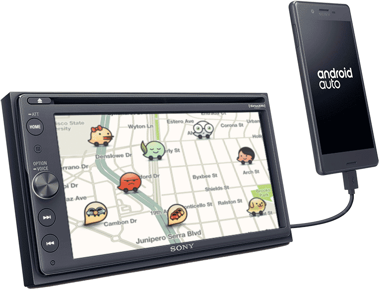 Waze Navigation Android Auto Sony Display PNG