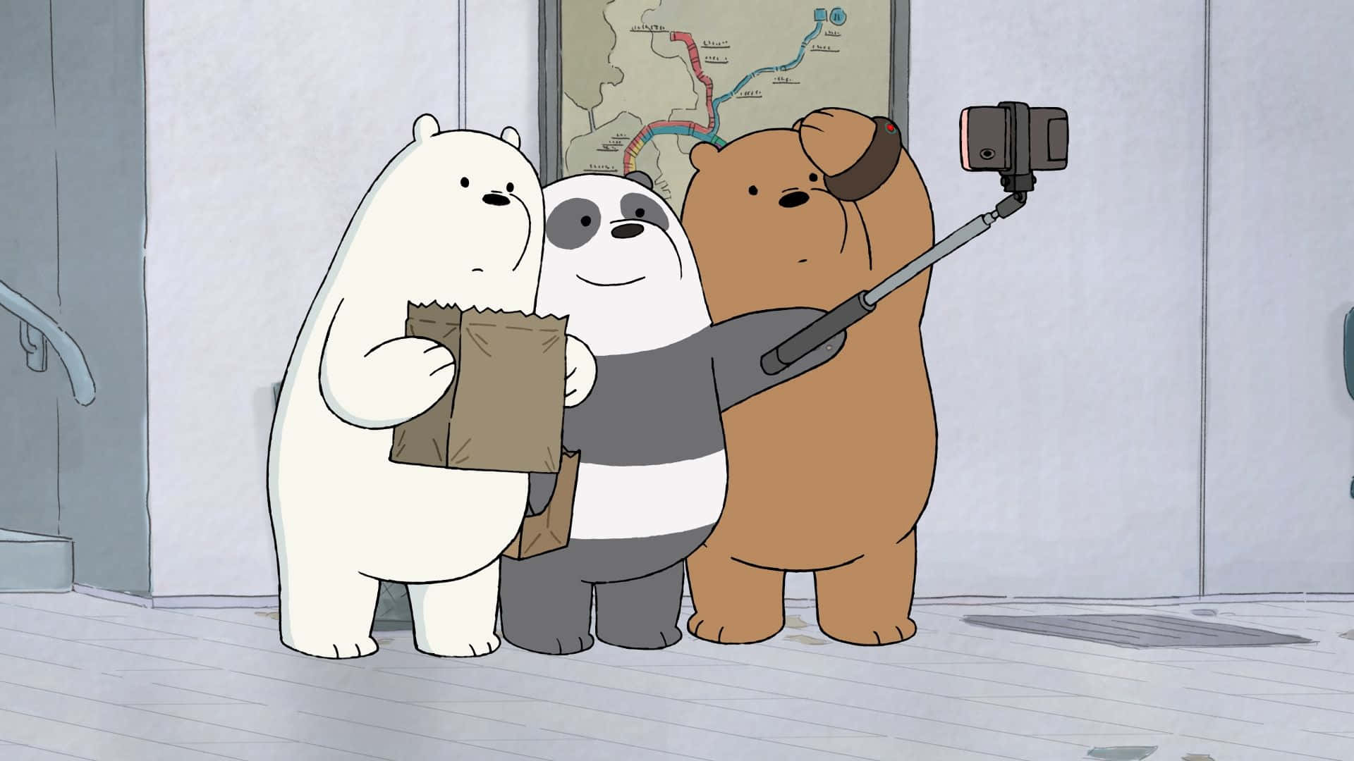 Blivmed Grizz, Panda Og Ice Bear På Deres Eventyr!