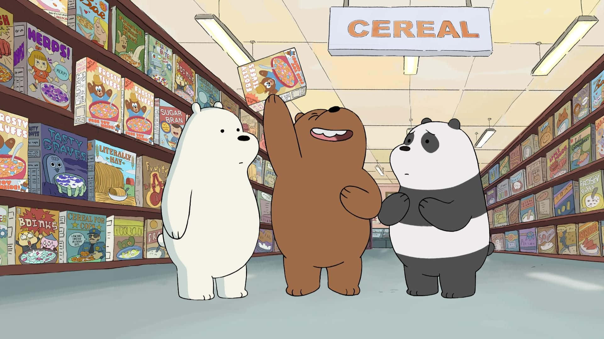The We Bare Bears crew - Grizzly, Panda, and Ice Bear