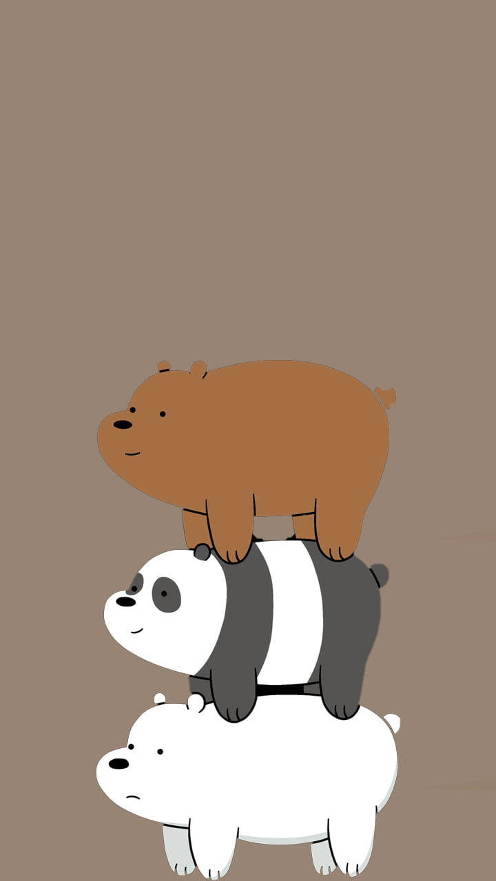 We Bare Bears Aesthetic Brown Background
