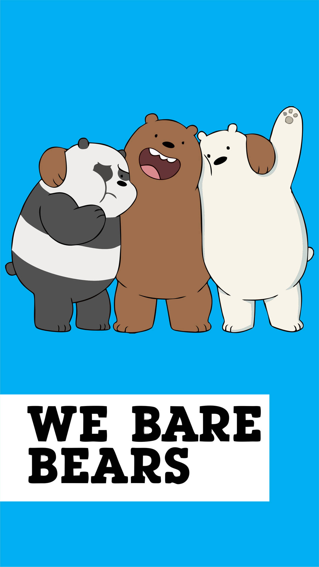 We Bare Bears Aesthetic Neon Blue Background Picture