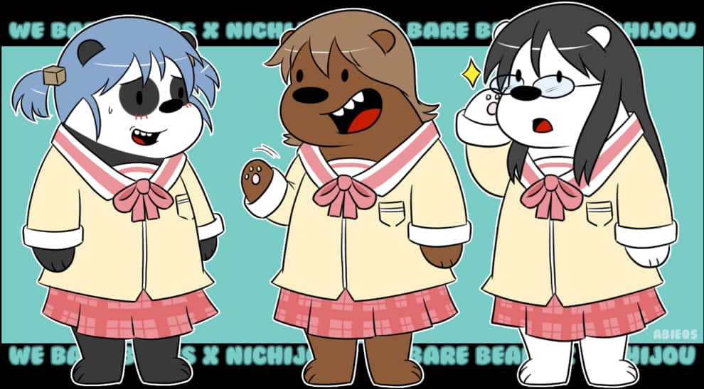 We Bare Bears Anime School Uniforms PNG
