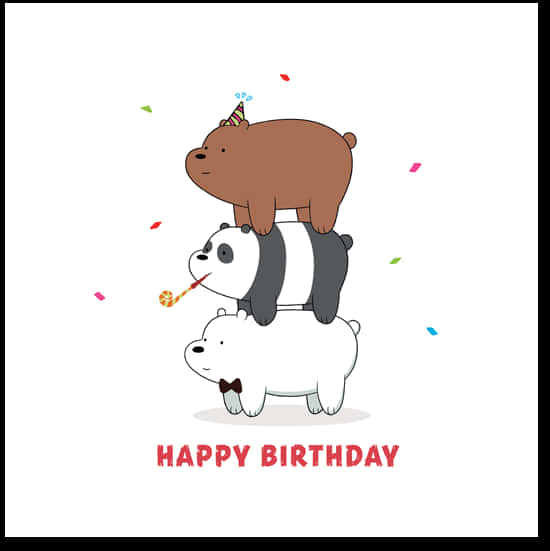 We Bare Bears Birthday Celebration PNG