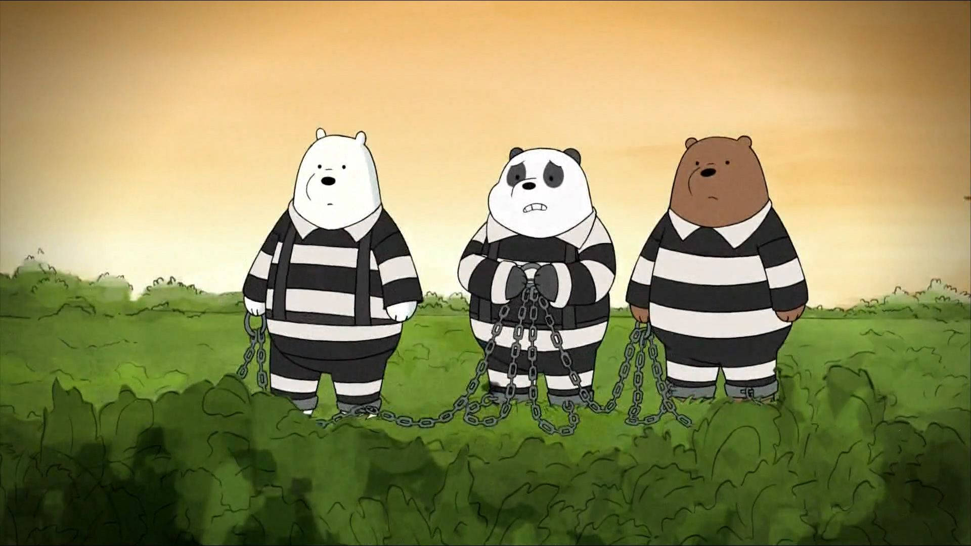 We Bare Bears Escape From Jail Wallpaper