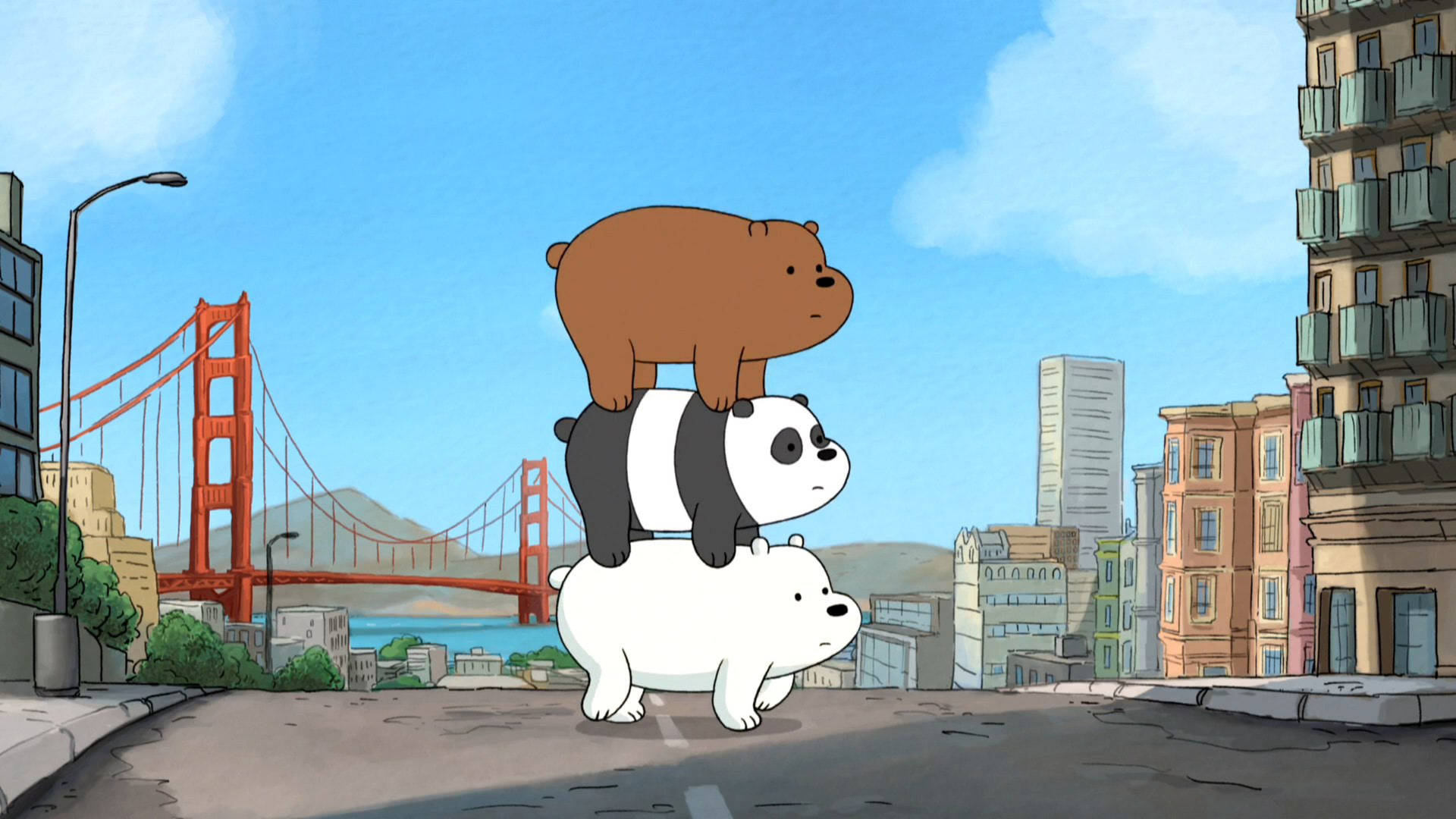 We Bare Bears In The City Background