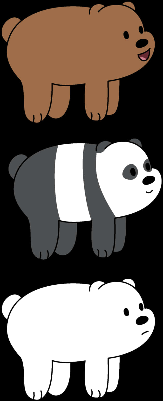 We Bare Bears Stacked Cartoon PNG