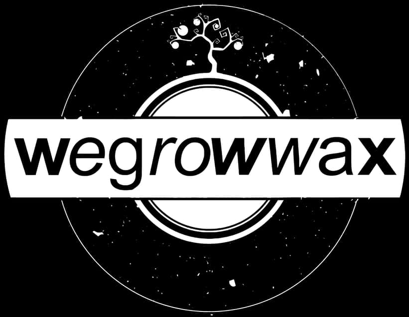 We Grow Wax Logo Blackand White PNG