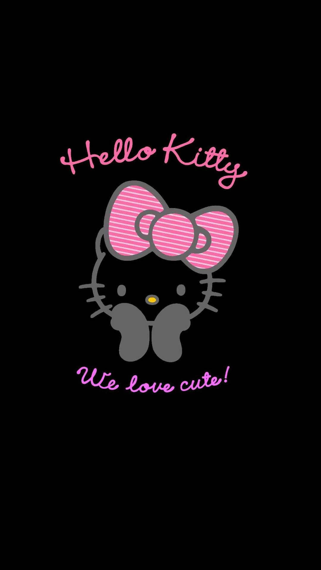 Viälskar Söta Svarta Hello Kitty. Wallpaper