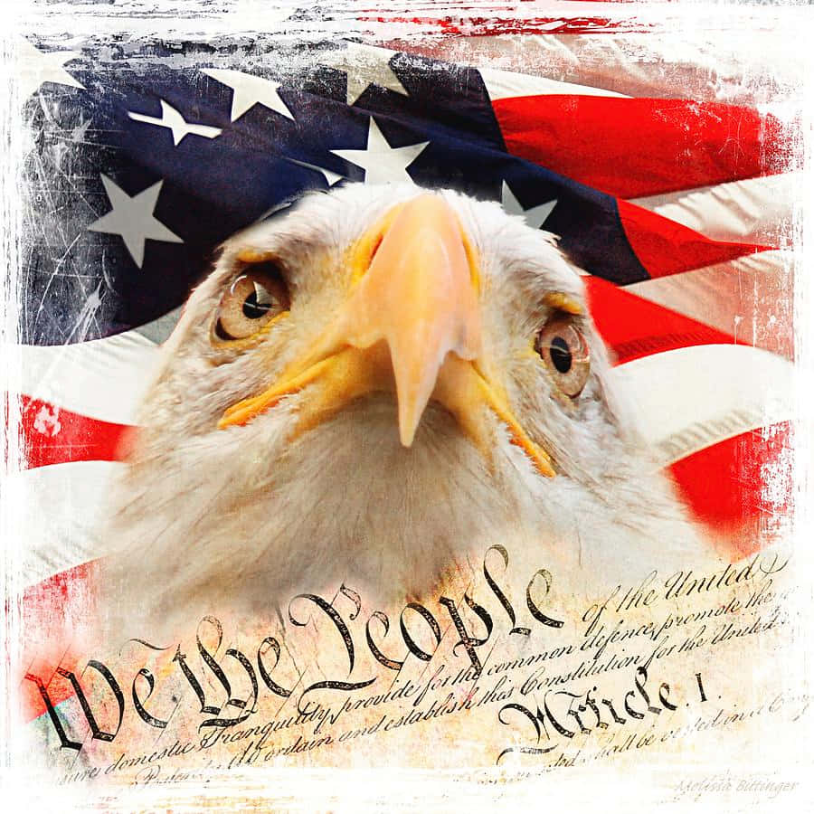 We The People Art Eagle US Flag Wallpaper