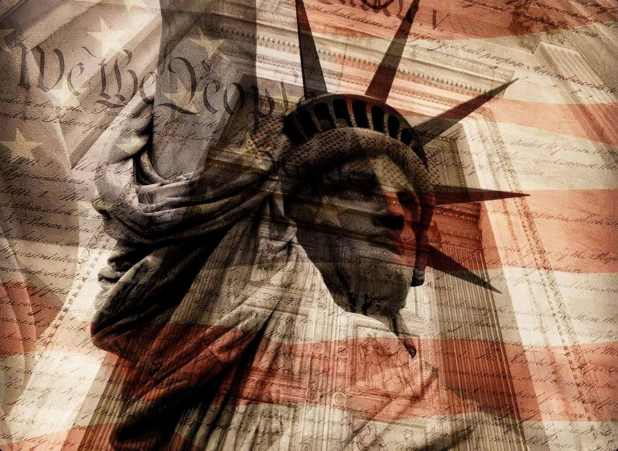 We The People Statue Of Liberty Newspaper Aesthetic Wallpaper