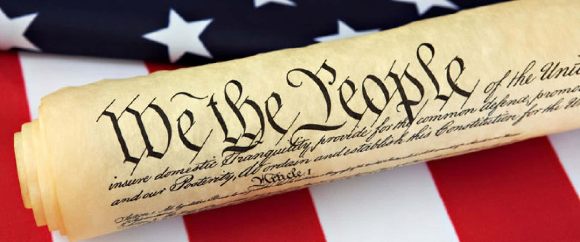 We The People Paper Roll On US Flag Wallpaper