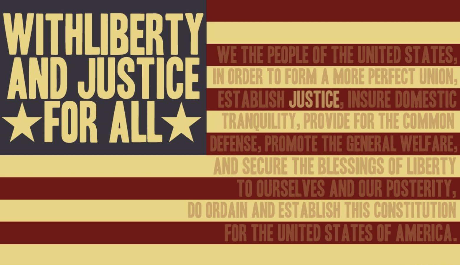 Vi Folket Tekst på US Flag Baggrund Wallpaper