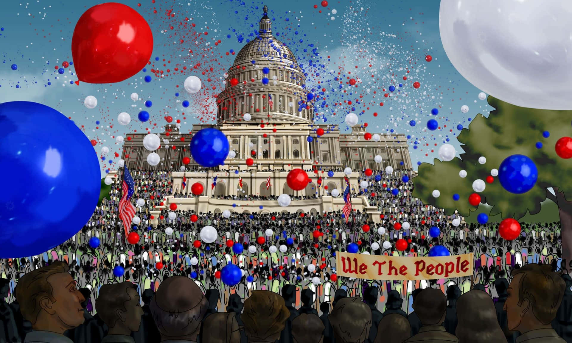 We The People Slogan Capitol Wallpaper