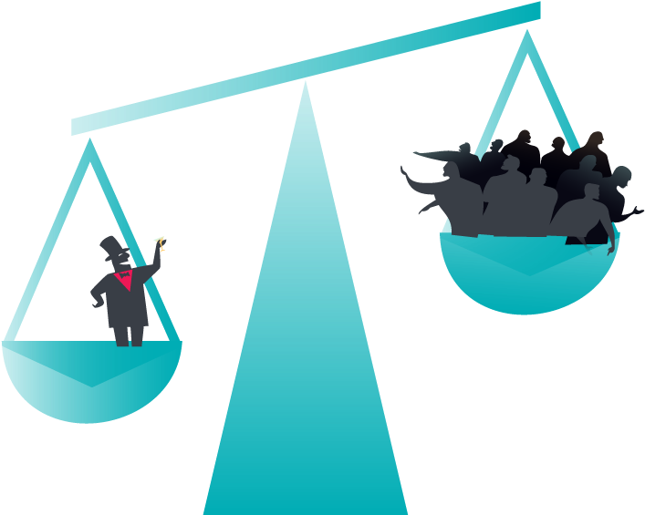 Wealth Inequality Scale Illustration PNG