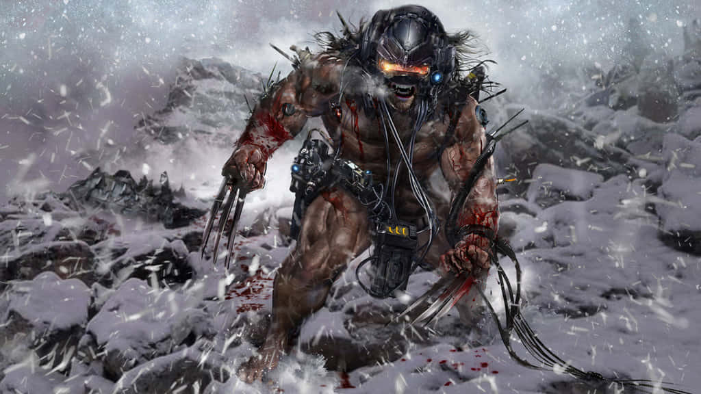 Intense Weapon X Unleashed in High-Quality Illustration Wallpaper