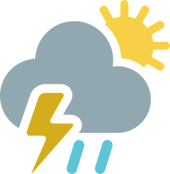 Weather Icon Cloud Lightning Rain Sun PNG