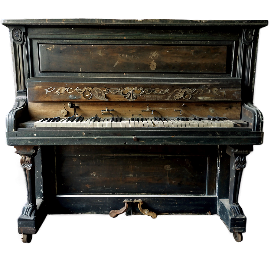 Weathered Antique Upright Piano Png 06272024 PNG