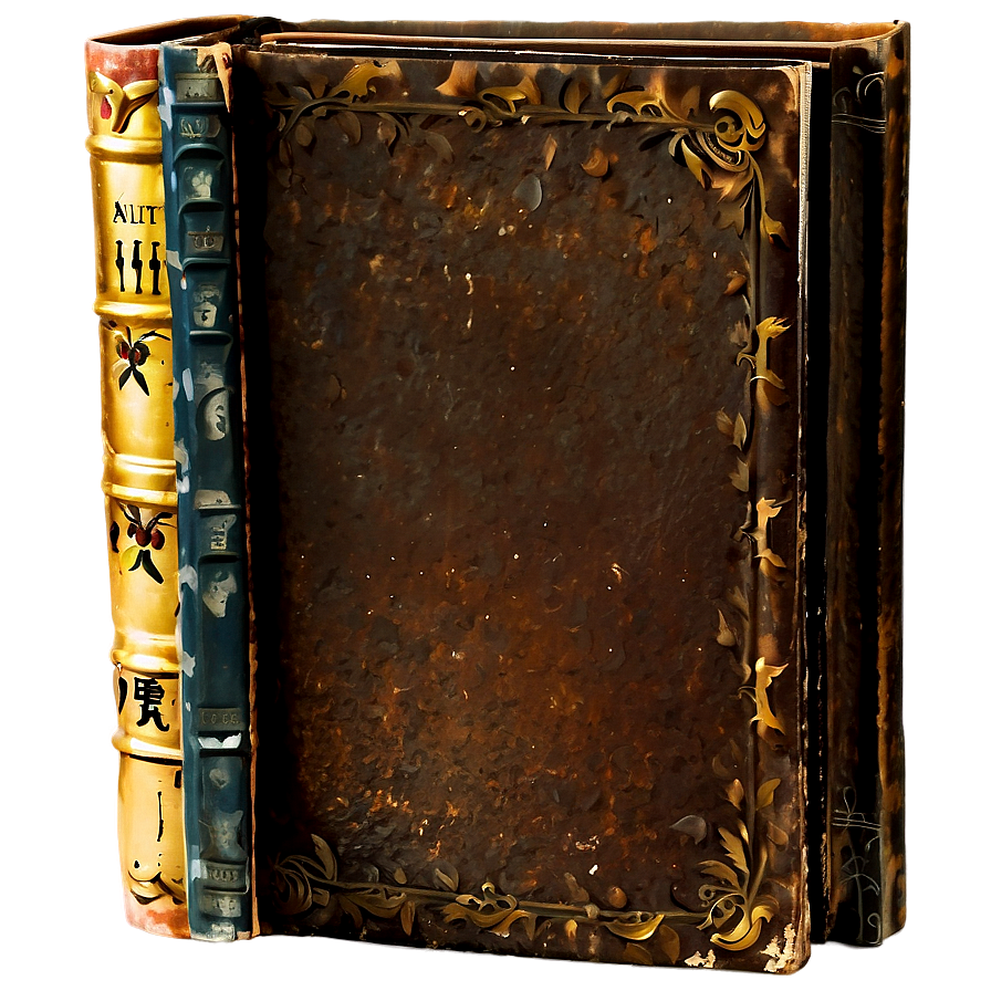 Weathered Book Design Png 06122024 PNG