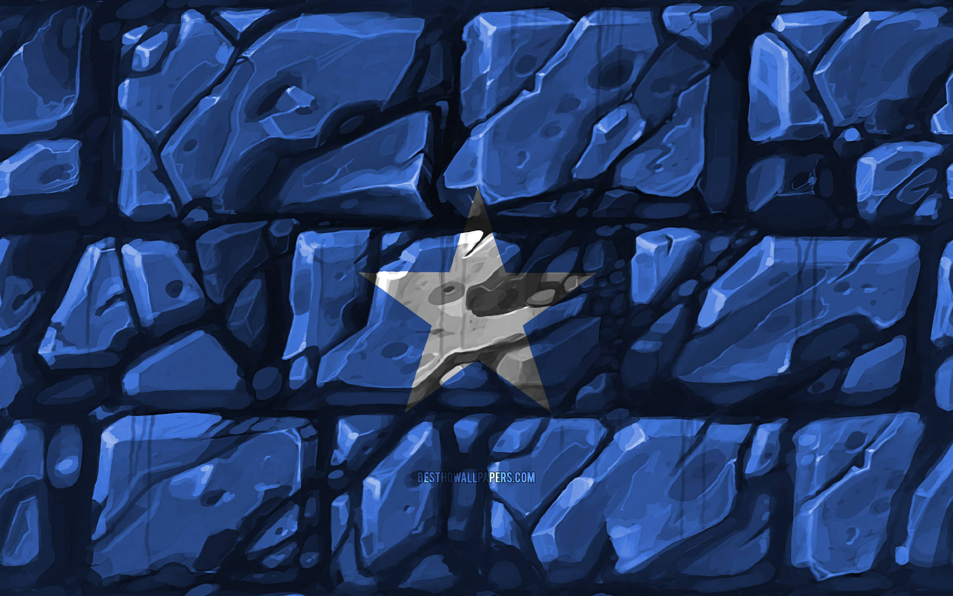 Weathered Brick Somalia Flag Wallpaper