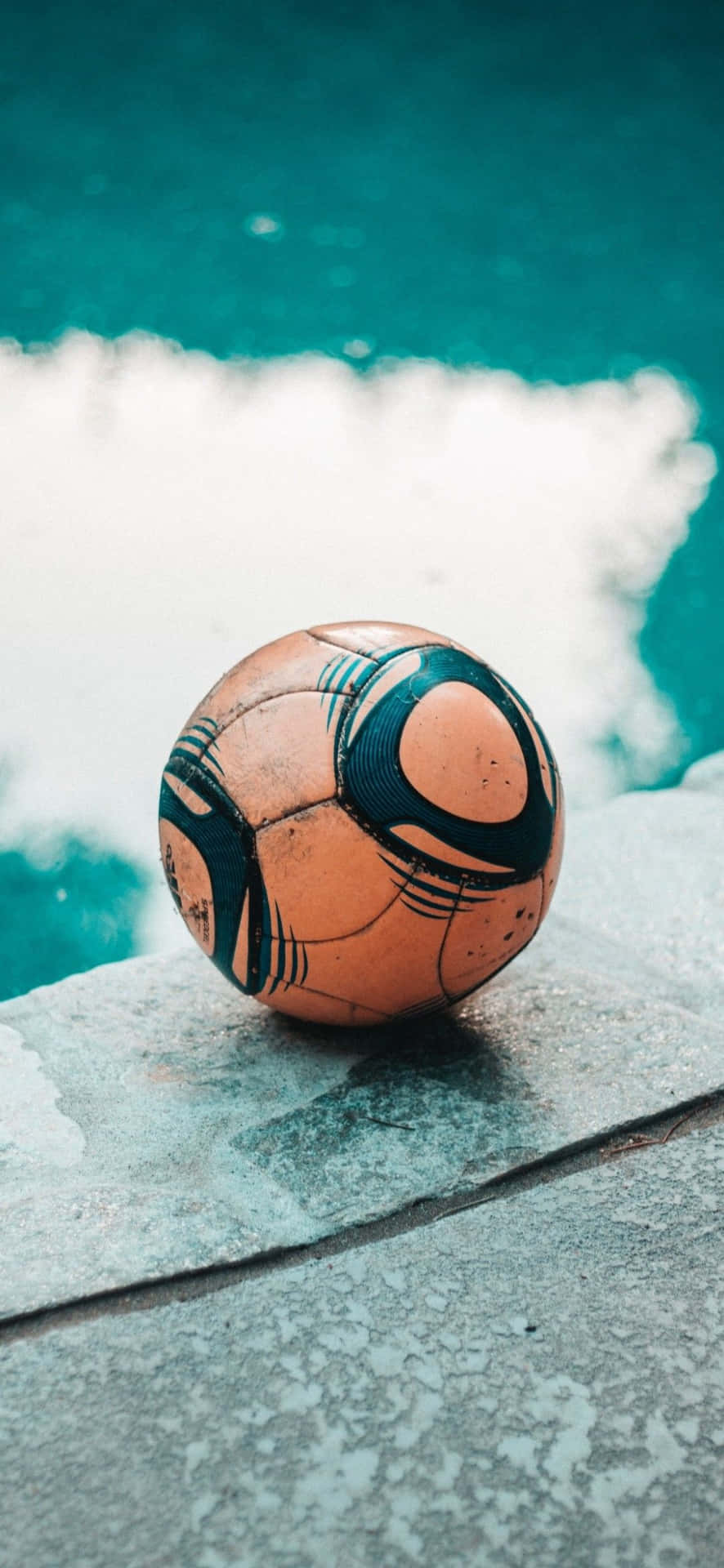 Download Weathered Soccer Ball Poolside Aesthetic.jpg Wallpaper ...