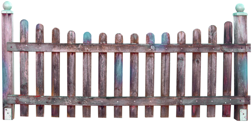 Weathered Wooden Fence Section PNG